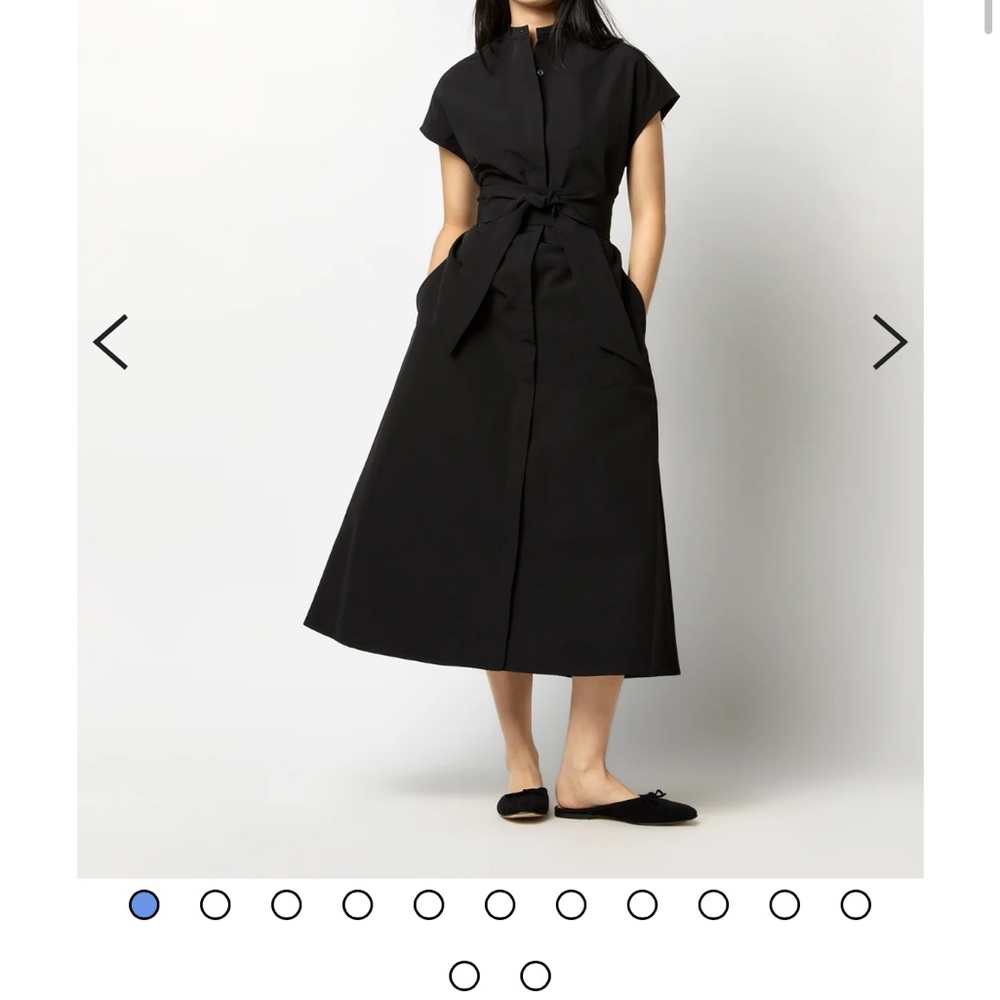 ANN MASHBURN Black Belted Midi Dress